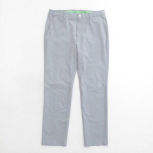 BONOBOS Golf Pants Mens Light Gray Polyester Elastane Flat Front 35x32 Slim Fit